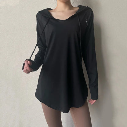 AirFlow Women's Hooded Yoga & Running Tee