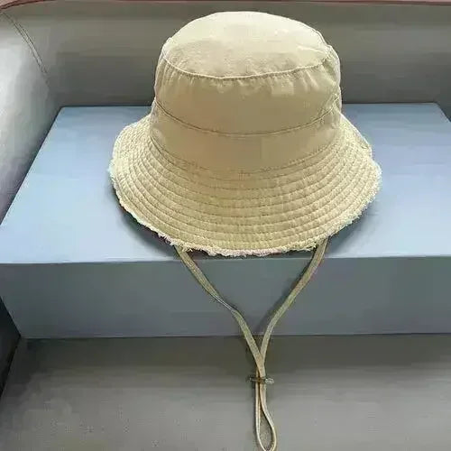 Luxury Bucket Beach Hat - Y2K Wide Brim Sun Hat - Wedding & Party Elegant