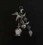 Original Hollow Heart Pocket Watch Chain Keychain Design Steampunk Clock Vintage Necklace Pendant Jewelry Watch Men Women Gift