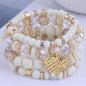 DIEZI Ethnic Bohemian Multicolor Crystal Beads Strand Bracelets Women Men Heart Tree Of Life Charm Bracelet Pulseira Feminina