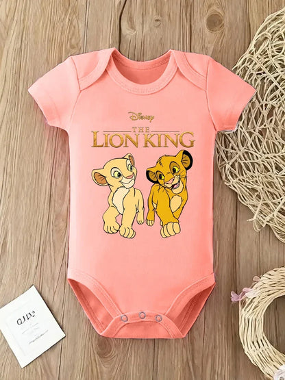 Kawaii The Lion King Printed Baby Clothes Bodysuits & One-pieces for Newborn Summer Short Sleeves Baby Rompers Jumpsuits