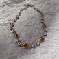 Boho Natural Tiger Eye Stone Beaded Necklace Set Multi Color Glass