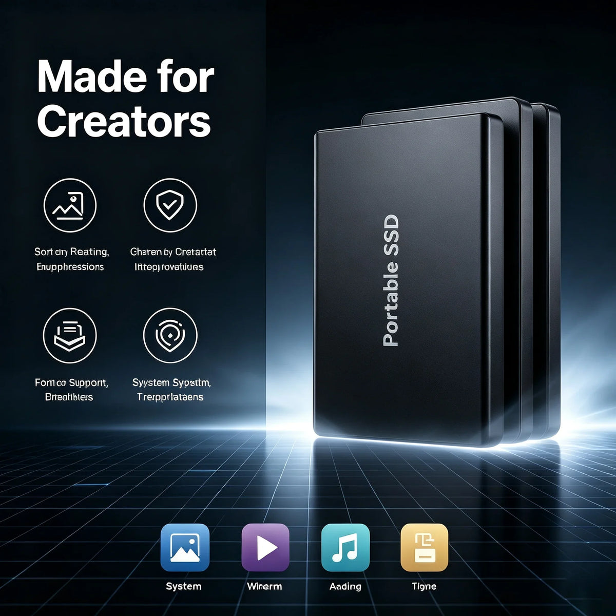 16TB High‑speed Portable External SSD USB 3.1 Type‑c External Hard
