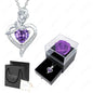 Luxury Red Zircon Heart Necklace With Rose Flower Gift Box For Girlfriend Birthday Valentine Gift  Romantic Accessories