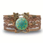 Vintage Mandala Flower Glass Dome Wrap Bracelet Brown Multilayer Woven Leather Bracelets For Women