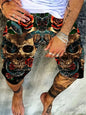 New Fashion 3D Printing Skull Print Men's Summer Cool Beach Loose Shorts Casual Polyester Fiber Plus Size Shorts S-5XL