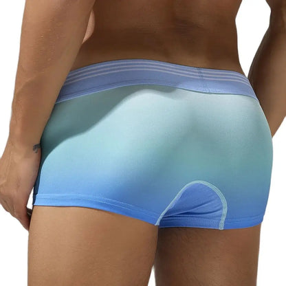 Men's Gradient Boxer Briefs Underwear Soft Breathable Comfortable trunks Men's Underwear