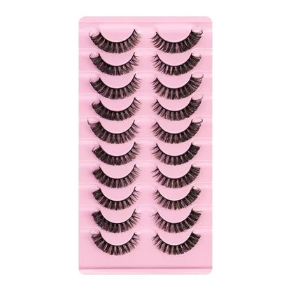 Simple Application Dramatic Russian 3D Mink Strip Lashes 10 Pairs Fake Eyelashes For Makeup Newbies & Vendors