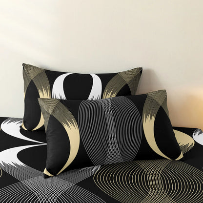 3pcs Botanical Geometric Lines Floral Design Bedding Set Included 1