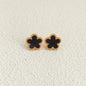 14K Gold Plated Stainless Steel Necklace Woman Five Leaf Petals Double