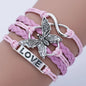 Pink Butterfly Love Infinity Bracelet
