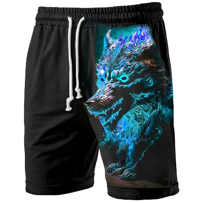 Men's Swim Trunks Retro 3D Beast Print Beach Shorts Quick Dry Outdoor Leisure Sports Shorts Swimwear Fashion Men's Shorts