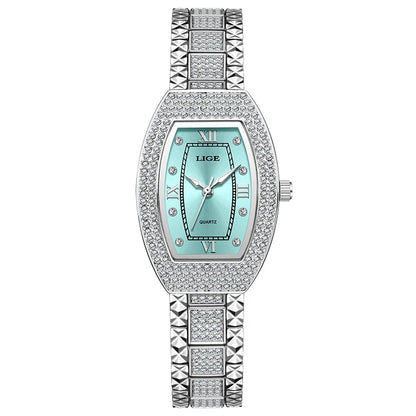 Women's Crystal Tonneau Quartz Bracelet Watch