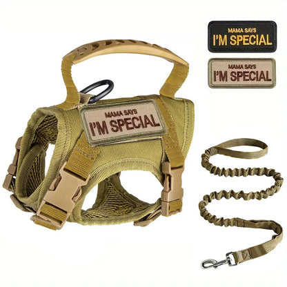 Tactical Cat Dog Harness Leash Adjustable Soft Mesh Pet Vest Cats Escape Proof Vest for Working Training for Large Cat/Small Dog