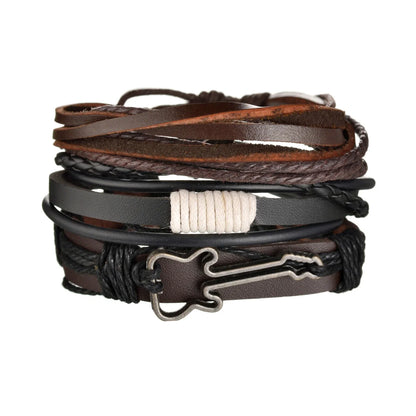 MeMolissa New Fashion Braided Wrap Leather Bracelets for Men High Quality Vintage Charm Wood Beads Ethnic Tribal Wristbands