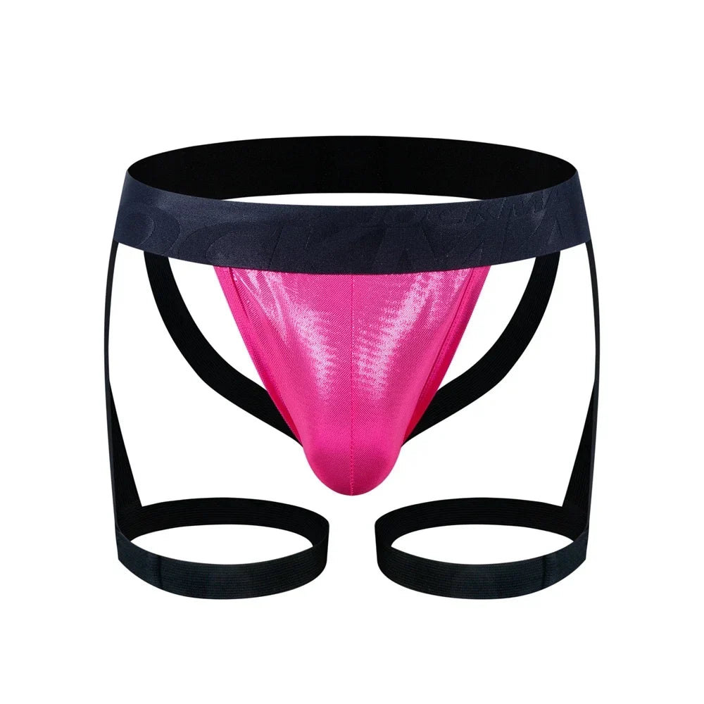 Men PU Faux Leather Jockstrap Harness Men Bondage Fetish Hombre Stage Nighclubwear Sexual Gay Underwear Pouch Strap Lingerie