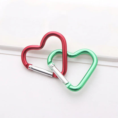 1 Pcs Heart-Shaped Aluminum Carabiner Key Chain Clip Outdoor Keyring