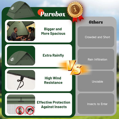 3-4 People Tents for Camping with Shelter 100% Waterproof Windproof