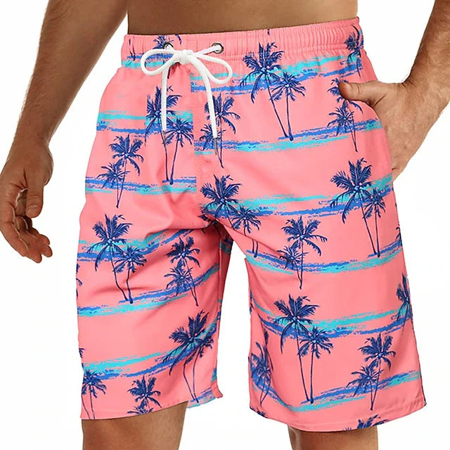 Men's Hawaiian Swim Trunks Surf Trunks Palm Tree Shorts Fashion Street Trend Casual Daily Vacation Elastic Waist Design Clothing
