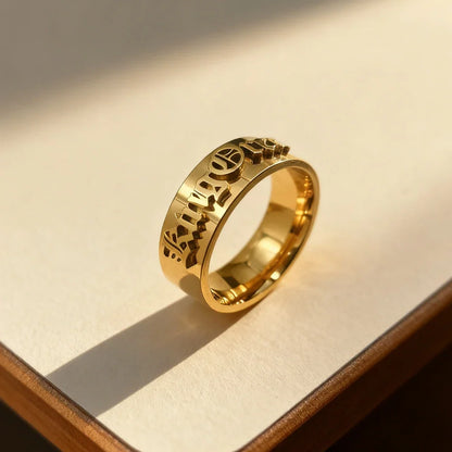 Custom Silver Men's Ring Chunky Gothic Rings Old English Personalized Luxury Name Ring Stainless Steel Jewelry Boyfriend Gift