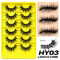 GROINNEYA Fake Lashes Fluffy Cat Eye Lashes 8D Fluffy Volume False Eyelashes D Curl Dramatic Thick Full Strip Faux Mink Lashes