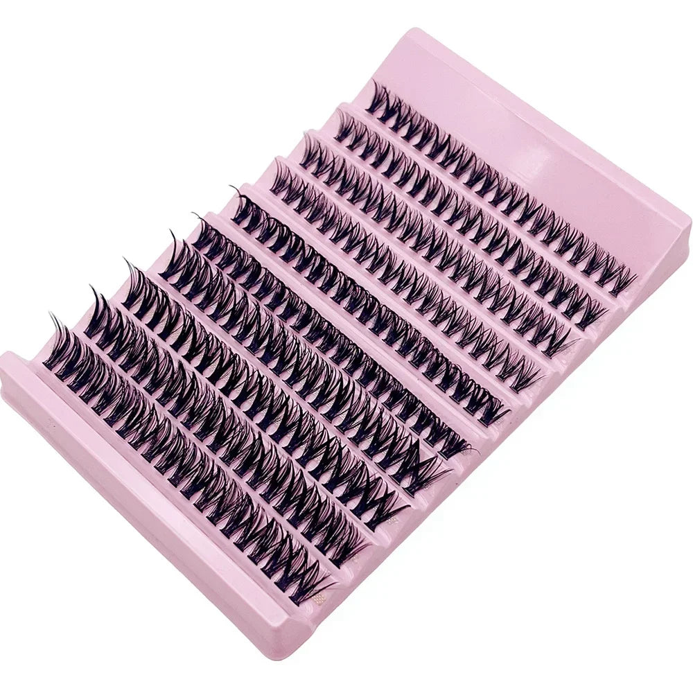 Mixed 8-16mm Long Volume Lash Clusters 200 Pieces Natural Individual DIY Eyelash Extensions Salon Quality Fake Lashes