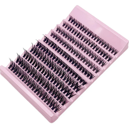 Mixed 8-16mm Long Volume Lash Clusters 200 Pieces Natural Individual DIY Eyelash Extensions Salon Quality Fake Lashes