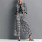 Women's Elegant Short Jackets With Wide Leg Pants Two Pieces Sets Winter New Stand Neck Button Coats Casual Autumn 2026 Outfits
