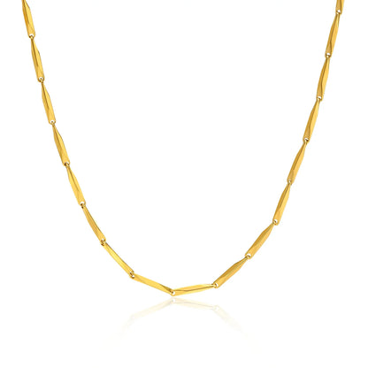 Fashion Jewelry New In Melon Seed Chain Necklace,Gold Color Stainless Steel Full Gloss S Shape Chain Pendant Necklaces