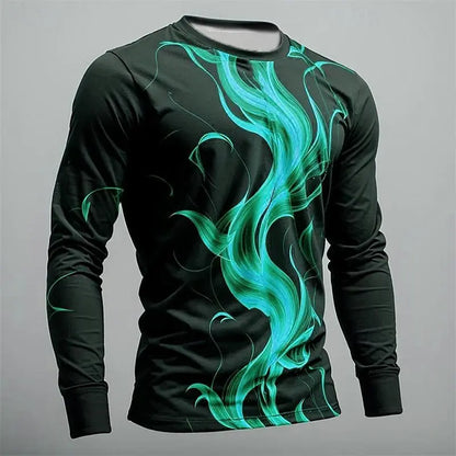 Funny 3D Print T Shirt For Men Casual O-neck Loose Pullover Fashion Cotton Long Sleeve T-shirt Autumn Trend Harajuku Men's Tops