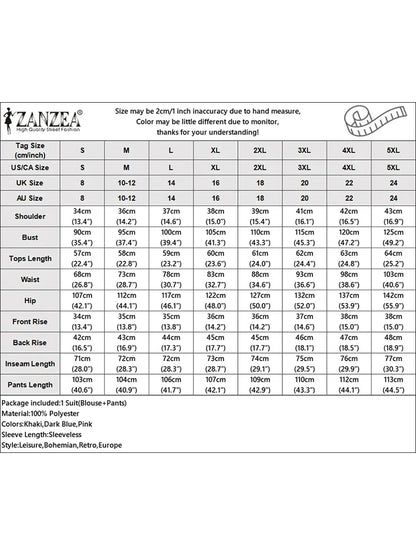 ZANZEA Women Trendy Pant Sets Irregular Buttons Vests and Wide Leg Pant 2-Pieces Suits 2025 Spring Summer Streetwear 2pcs Outfit