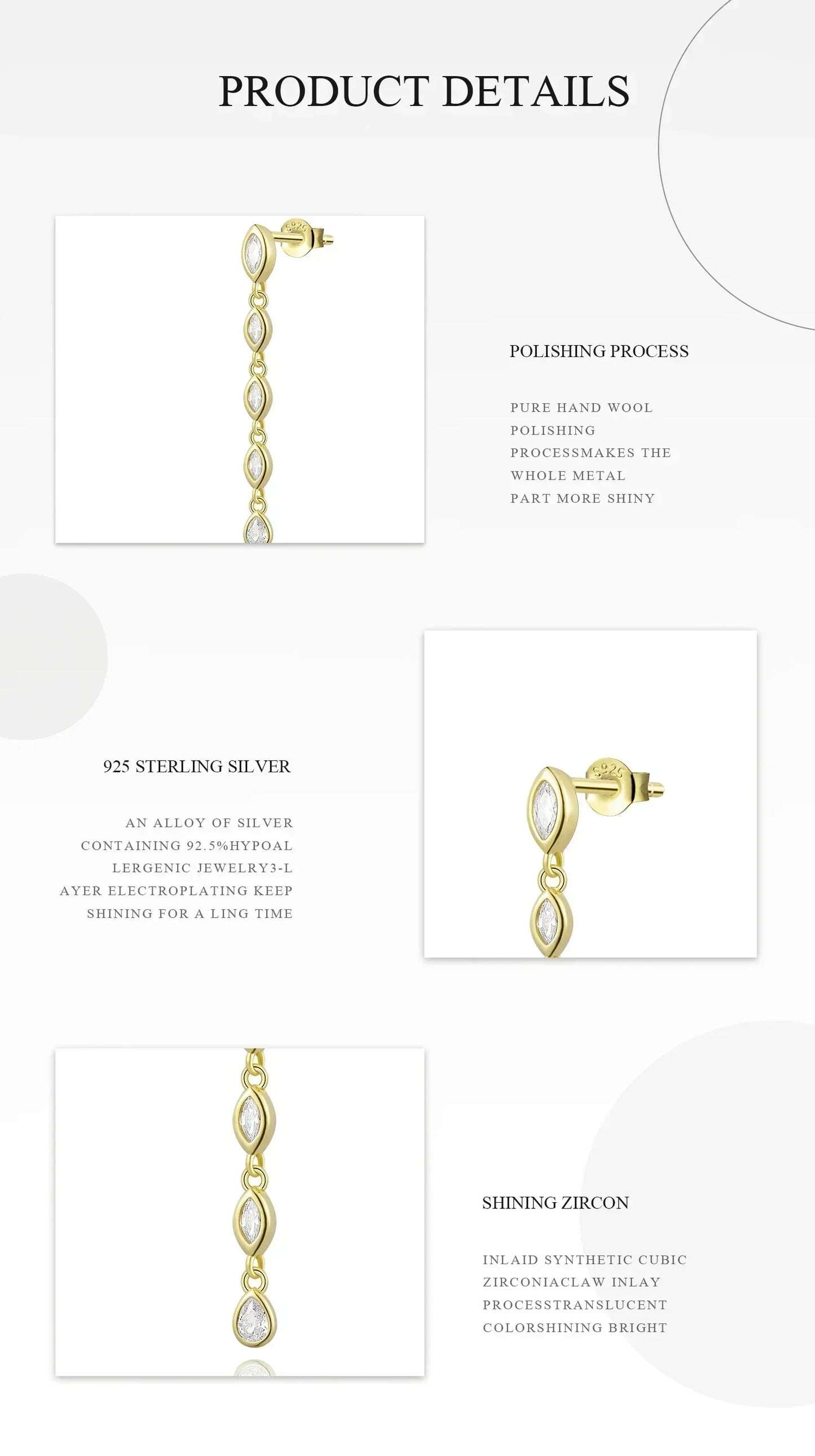 ANDYWEN 100% 925 Sterling Silver Gold Spicy Earring Chain Ovals Locker Earring Women Pendientes Luxury Fine Jewelry 2023 Clips