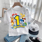 Anime Pokemons Kawaii T-Shirts for Children Pikachu Cartoon Number