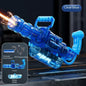 Gatling Rotating Electric Water Gun with Light-Up High Speed Continuous Shooting Powerful Water Blaster Summer Outdoor Beach Toy