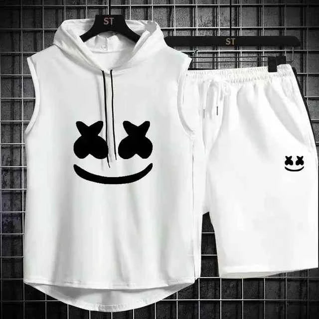 Summer Men's Casual Hooded Tracksuit Set