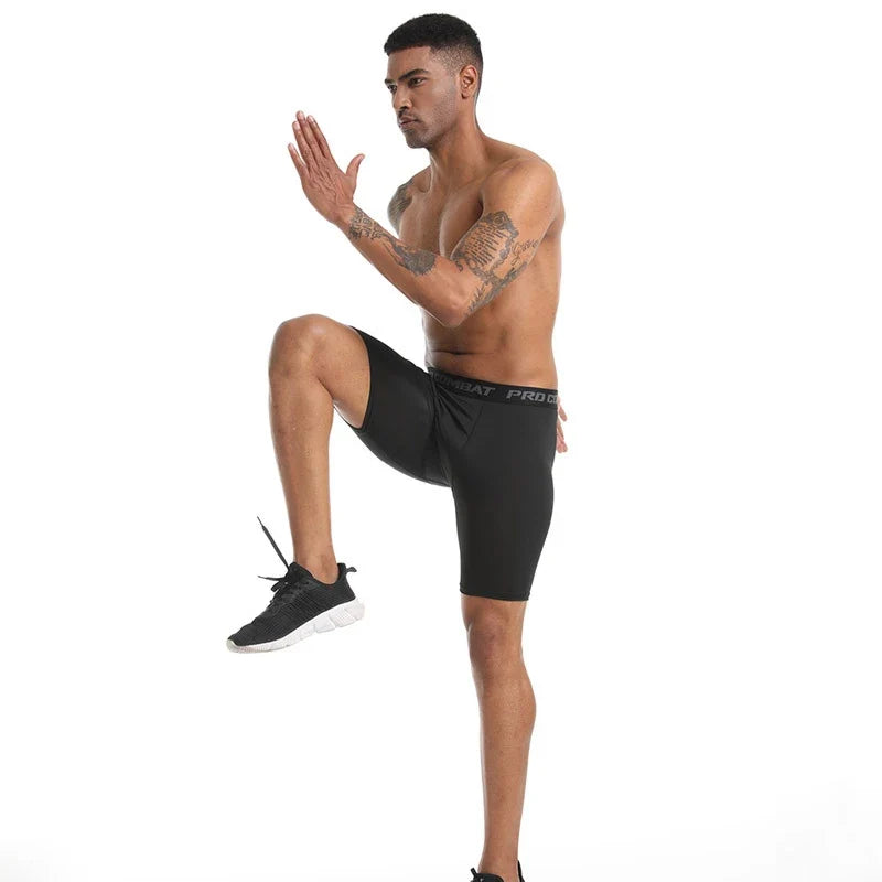 Fitness Sports Shorts For Men Summer Gym Workout Running Cycling Quick Drying Breathable Three-quarter Pants Casual Bottoms
