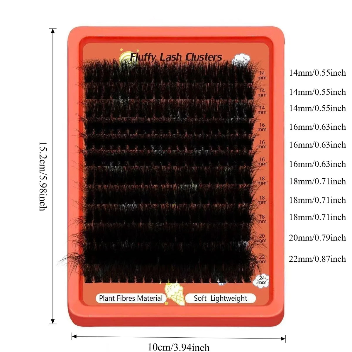 80D-100D 8D Fluffy Cluster Lash Extensions D Curl Mixed Tray Soft Reusable DIY Individual Lashes For Home Beginners