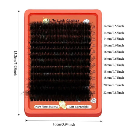 Beginner Friendly 80D-100D Fluffy 8D D Curl Lash Clusters 0.07mm 14-22mm Easy DIY At Home Self-Graft Eyelashes
