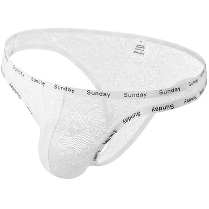 Men Sexy Mesh U Convex Large Pouches Panties See-Through Transparent Lace Hot Briefs Mini Micro Men's Knickers 18 Adult Clothing