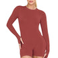 Women's Backless Long Sleeve Workout Jumpsuit