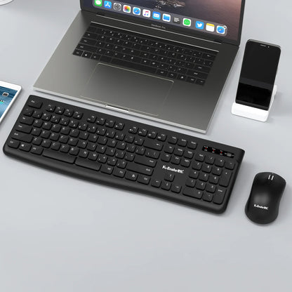 Ks Bluetooth Keyboard and Mouse Combo，Full Size Wireless Dual-Mode Connection，Low-Noise Keys for Desktop/Laptop
