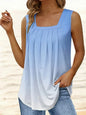 5XL Plus Size Women's T Shirt Fashion Summer Gradient Pleated Square