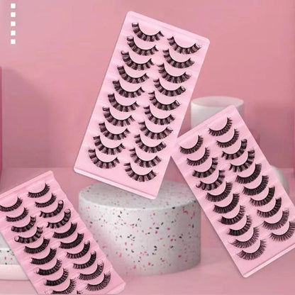 10Pairs 3D Mink Lashes Russian Strip Lash Dramatic False Eyelashes Faux Cils Makeup Fake Eyelash Extension Maquiagem