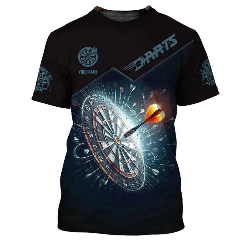 Fashion 3d Printed Darts T Shirt For Men Hot Sale Loose Short Sleeves Unisex Summer Street Tee Shirts Game Dart Pattern T-shirt