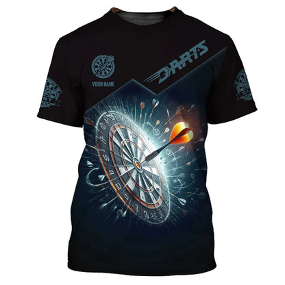 Fashion 3d Printed Darts T Shirt For Men Hot Sale Loose Short Sleeves Unisex Summer Street Tee Shirts Game Dart Pattern T-shirt