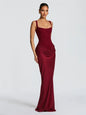 Solid Pleated Strapless Women's Dress Backless Off-shoulder High Waist Split Female Dresses 2026 Sexy Summer Evening Party Gown