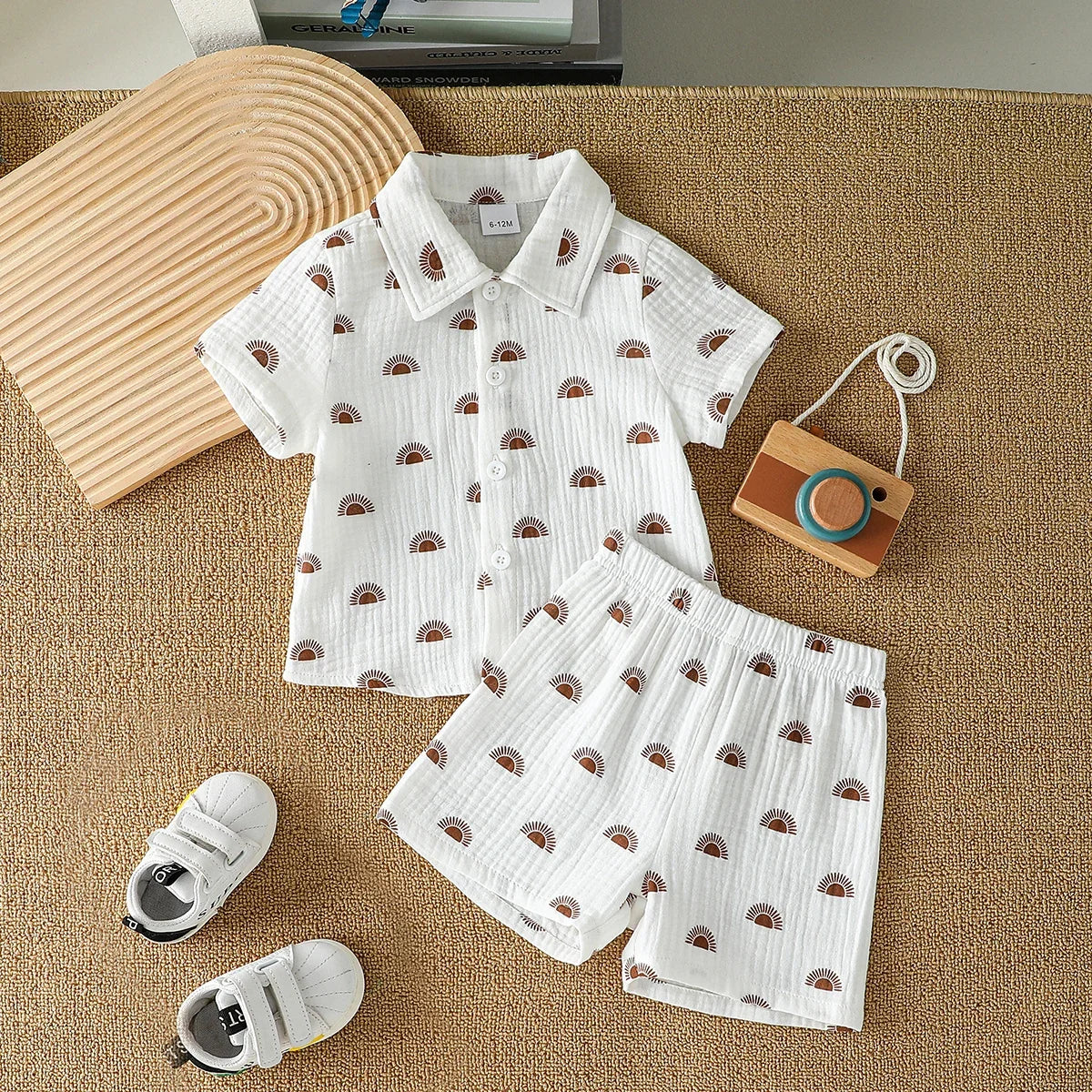New Summer Dinosaur Cartoon Printed Short-Sleeved T-Shirt and Shorts