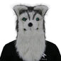 Movable Mouth Fox Mask Halloween Costume Cosplay Party Mouth Mover Wolf Masks Animal Panda Husky Orangutan Artificial Fur Mask