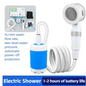 Portable Camping Shower Pump with Digital Display 4000mAh Upgraded Rechargeable Electric Shower Pump Camping Beach Dormitory
