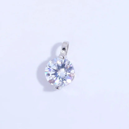 S925 Sterling Silver Inlaid Two-Claw Single Zircon Charm DIY Handmade Bracelet And Necklace Jewelry Accessories SD77